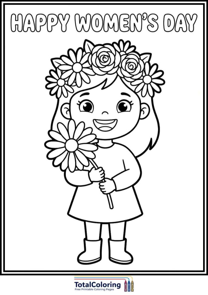 happy womens day ballerina coloring page