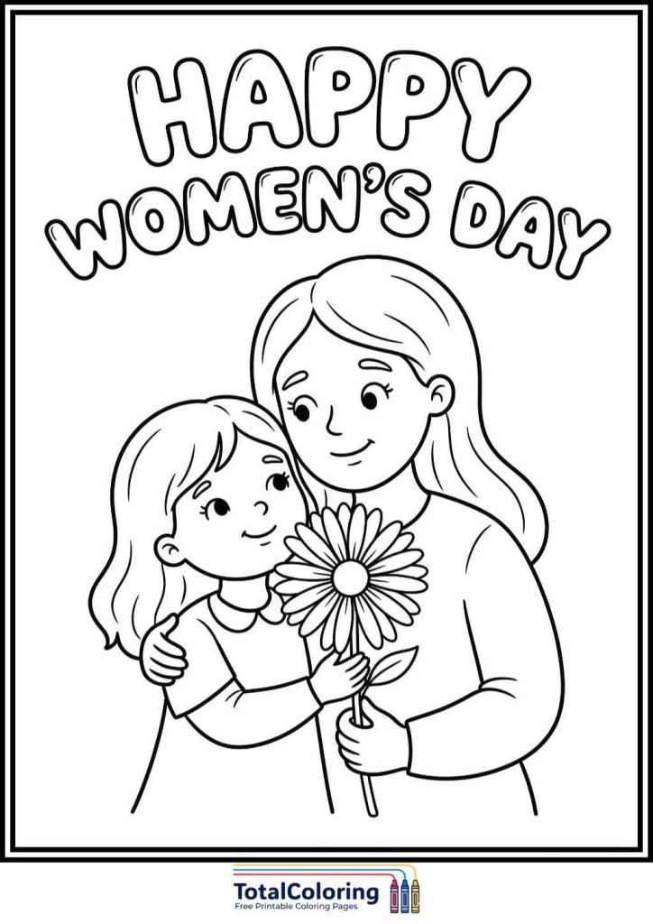 happy womens day flower fairy coloring page