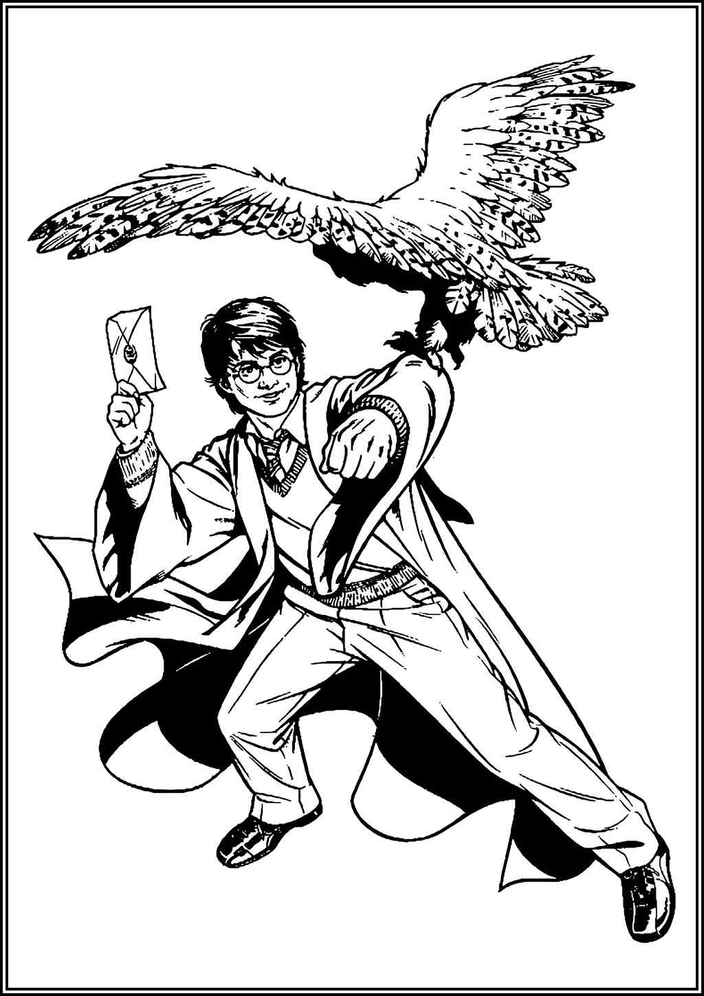 Harry Potter With A Letter Coloring