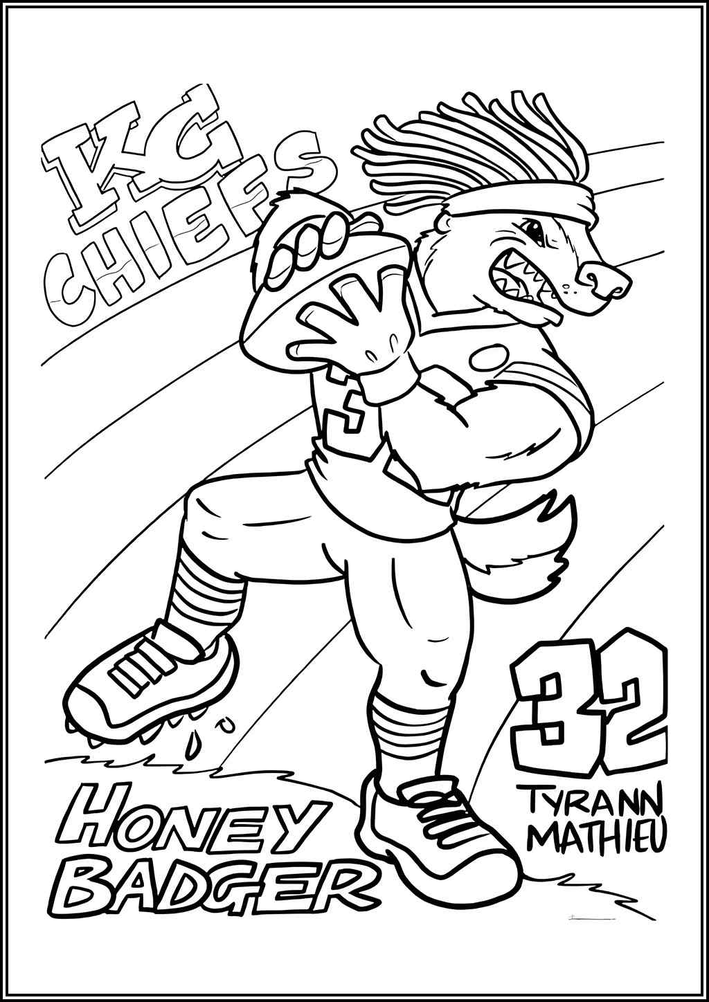 Kansas City Chiefs Honey Badger Coloring