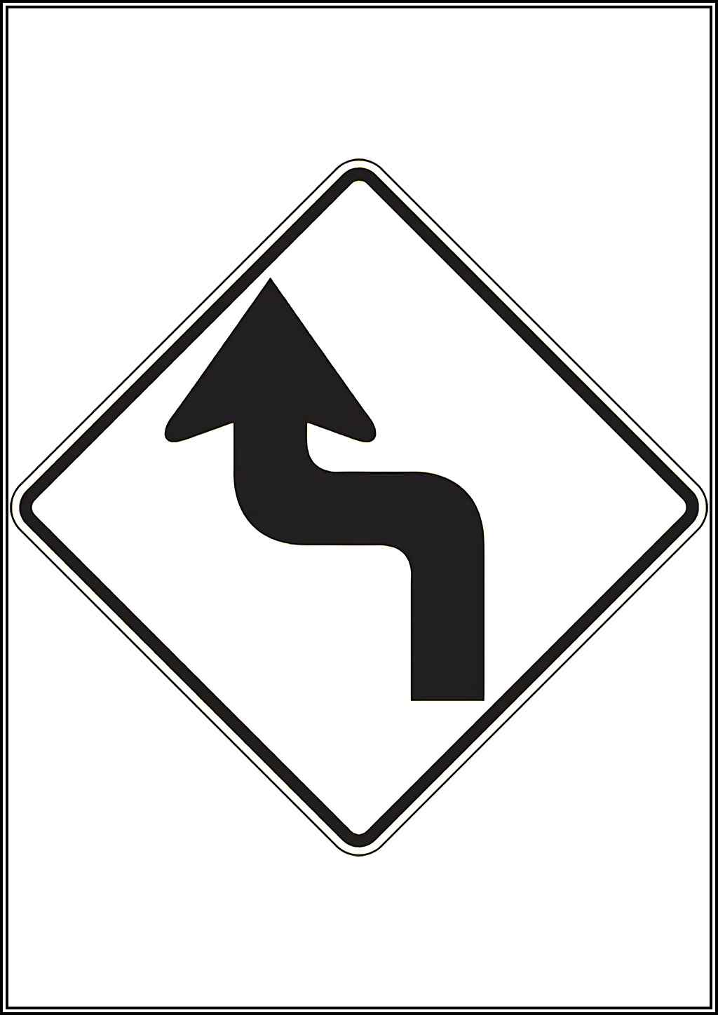 Left Reserve Turn Ahead Road Sign Coloring