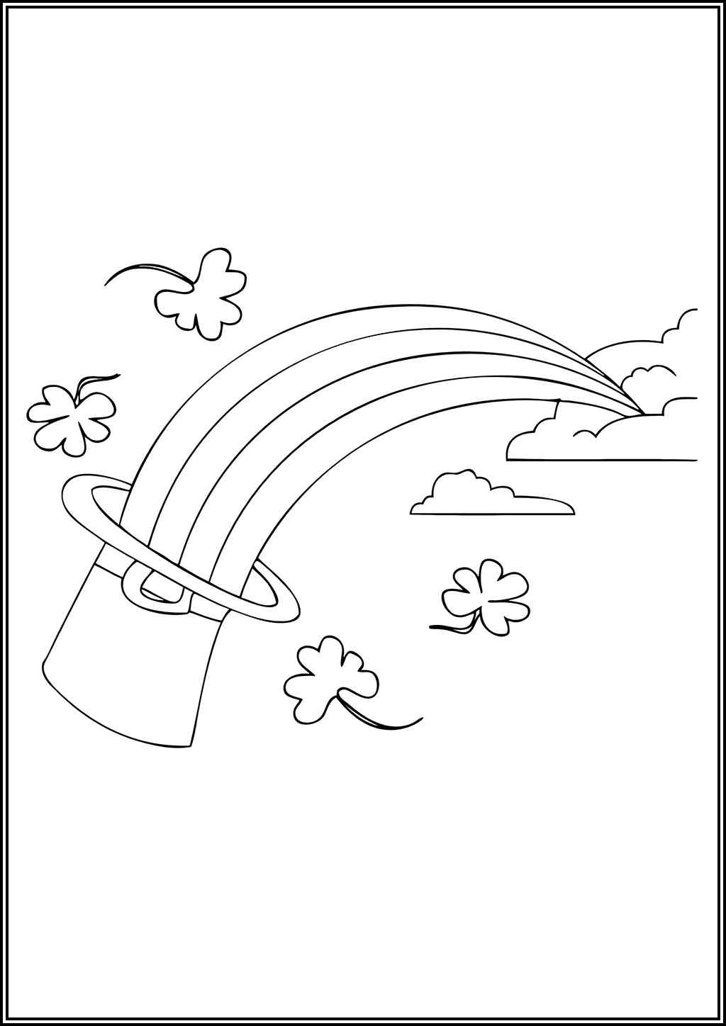 Leprechaun Hat And Rainbow Coloring