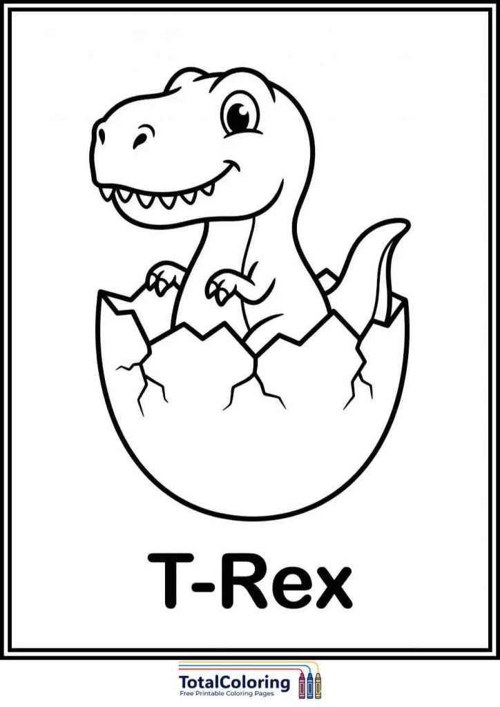 little trex coloring page