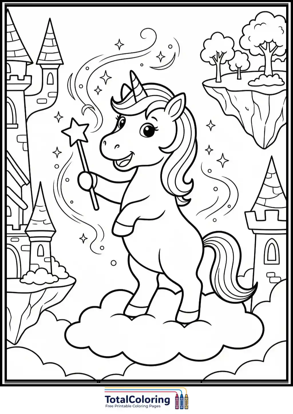 Unicorns coloring pages