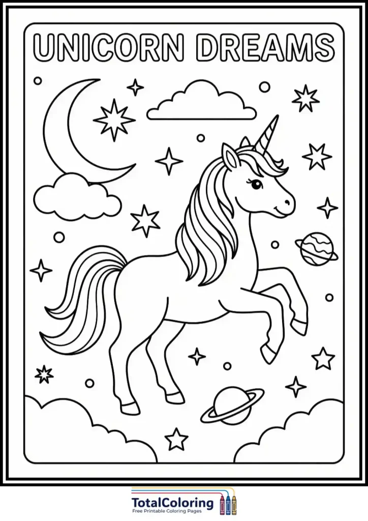 magical unicorn starry night