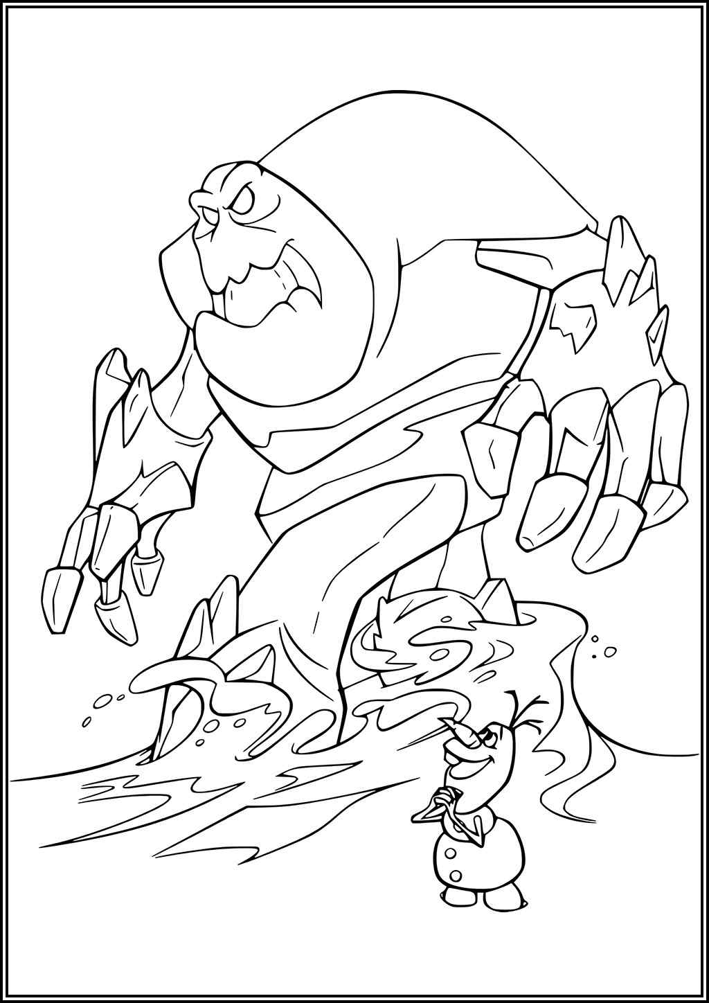 Marshmallow And Olaf From Frozen Coloring