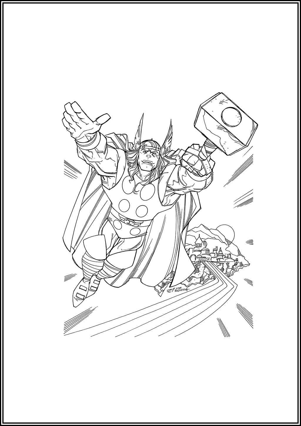 Maverl Thor Coloring