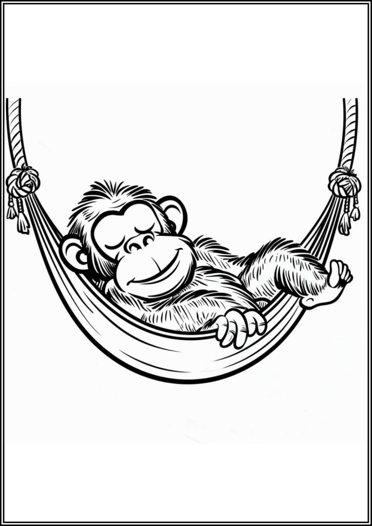 Monkey Coloring Page Printable
