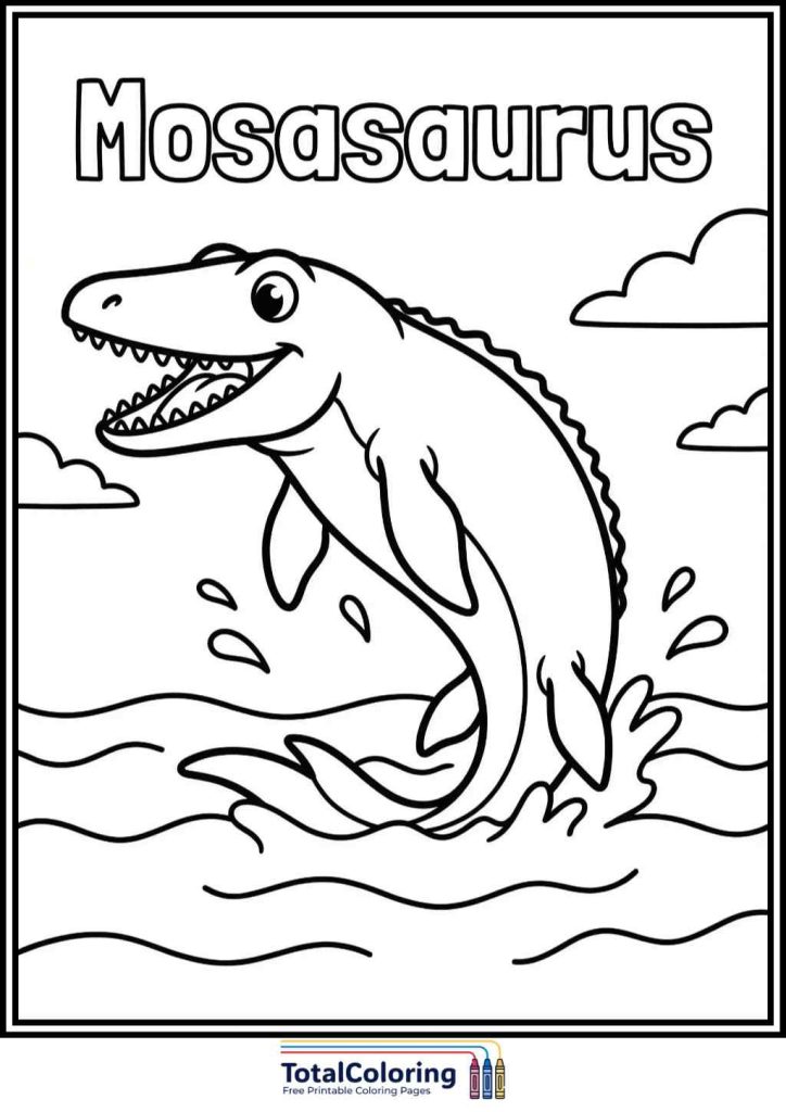 mosasaurus coloring page