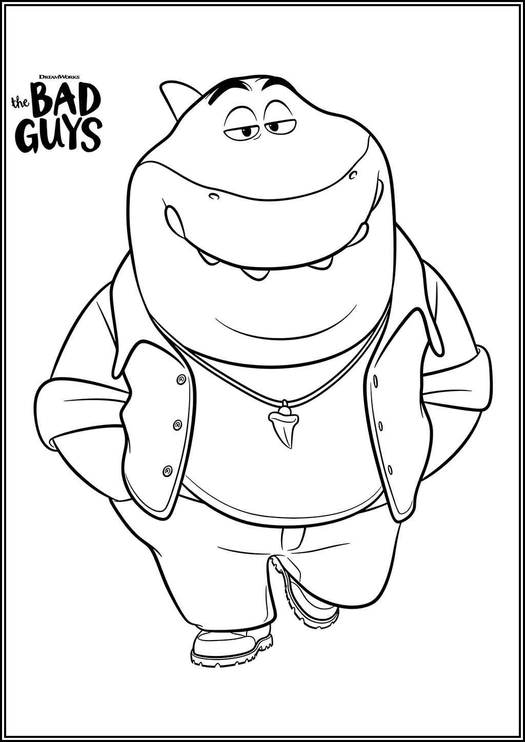 Mr Shark In The Bad Guys Coloring