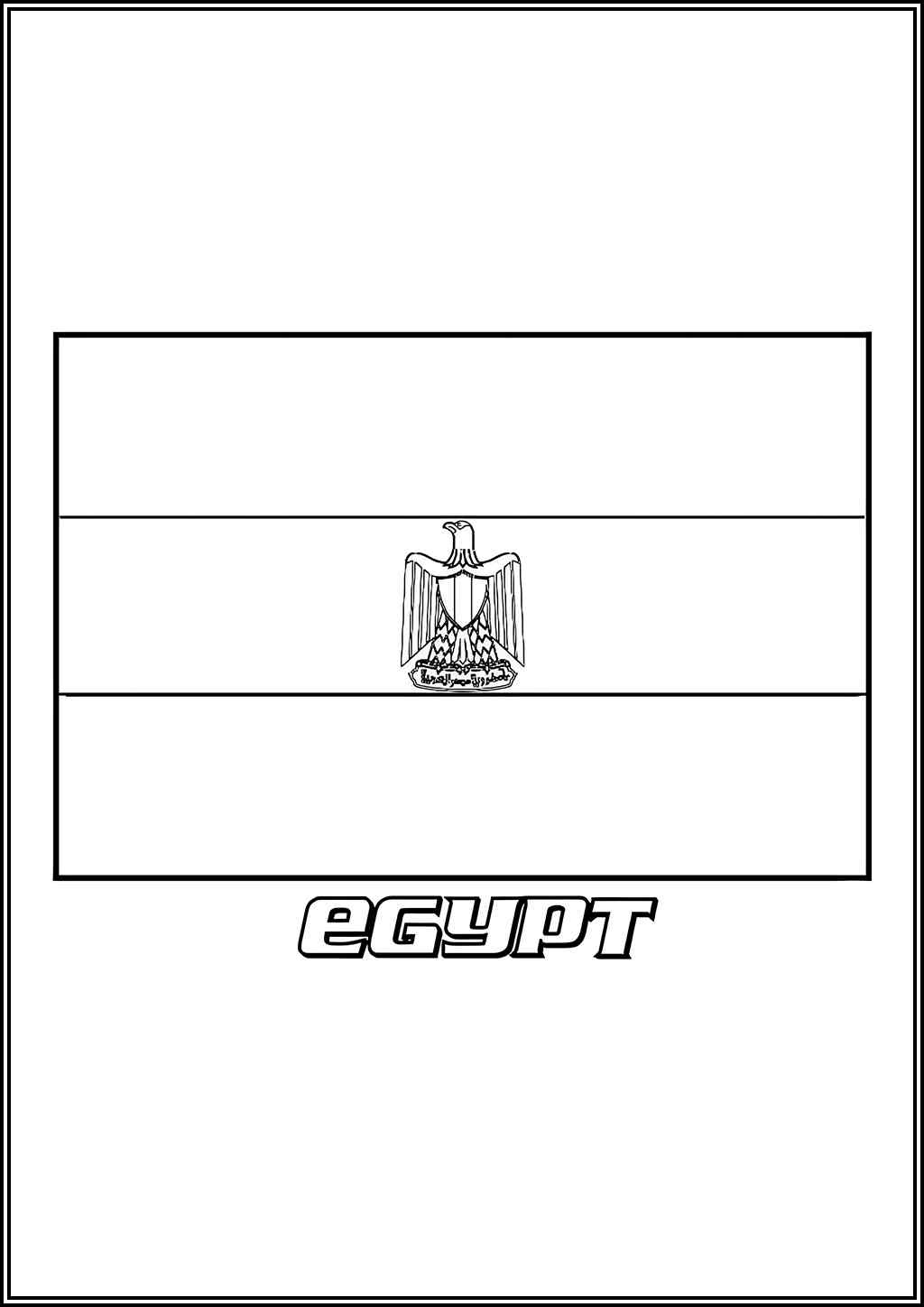National Flag Of Egypt Coloring