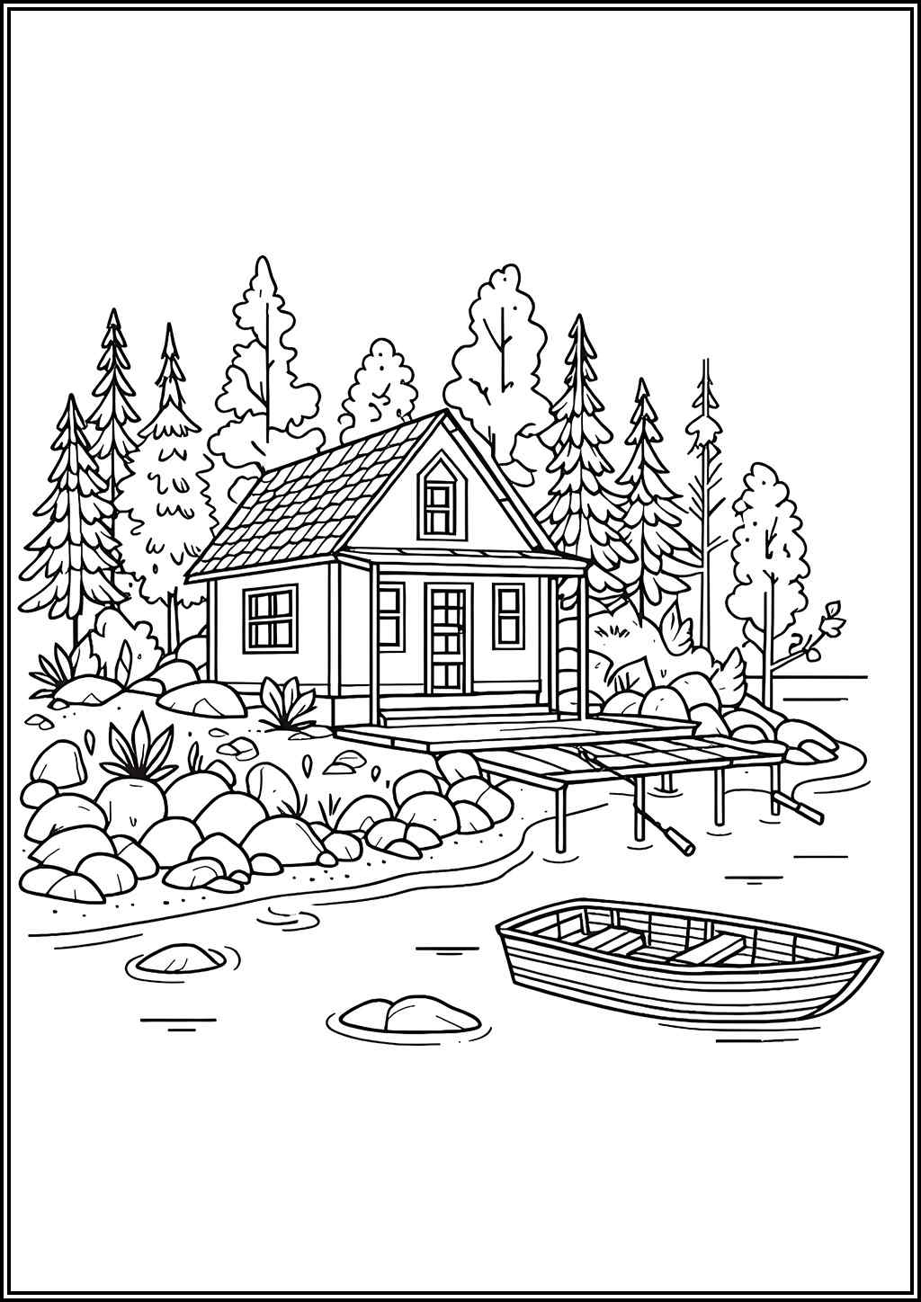 Nice Lake House Coloring