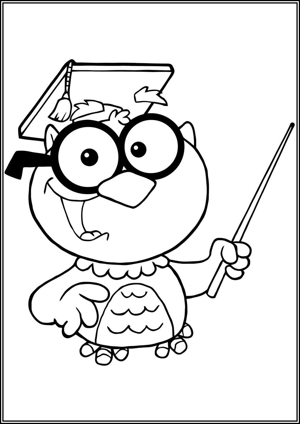 Owl Teacher Coloring