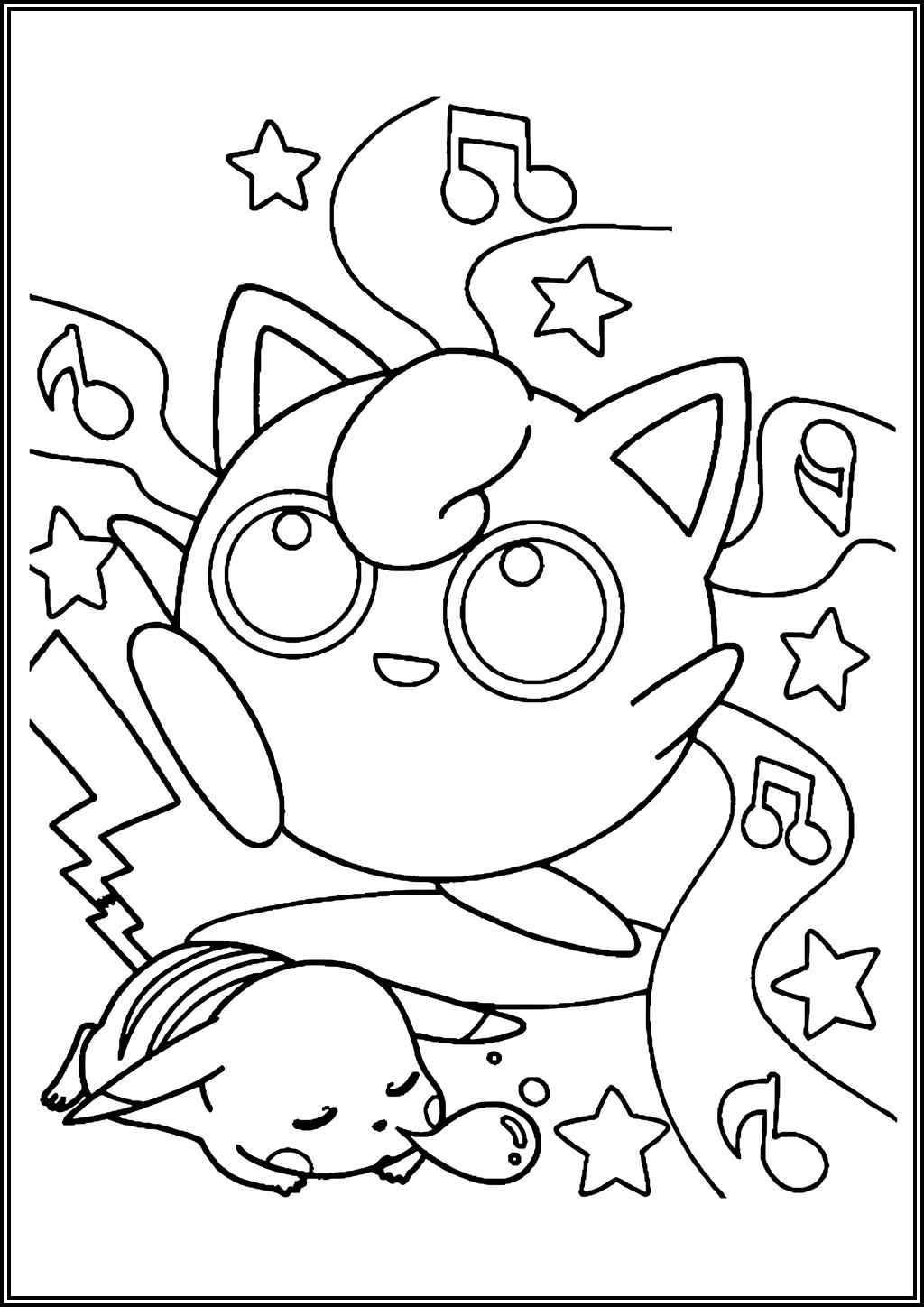 Pikachu And Jigglypuff Coloring
