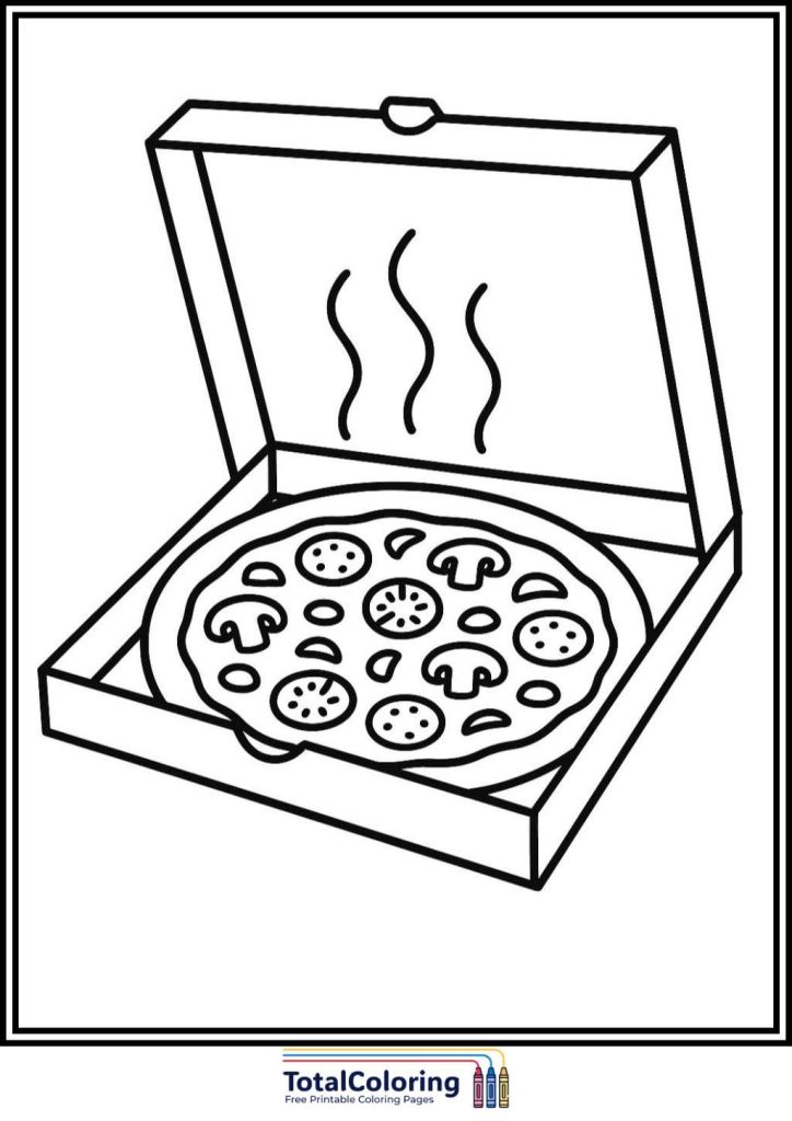pizza box open coloring page