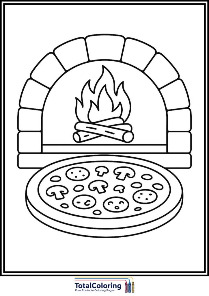 pizza brick oven coloring page