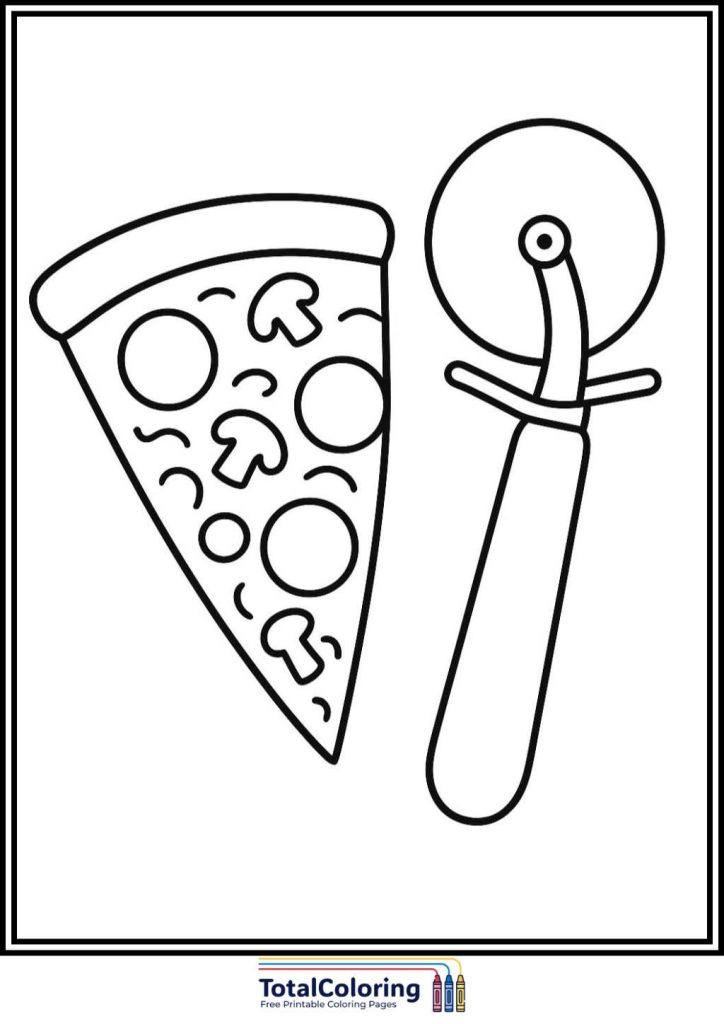 pizza cutter tool coloring page