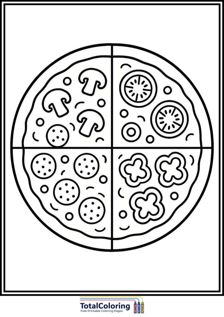 pizza four seasons coloring page