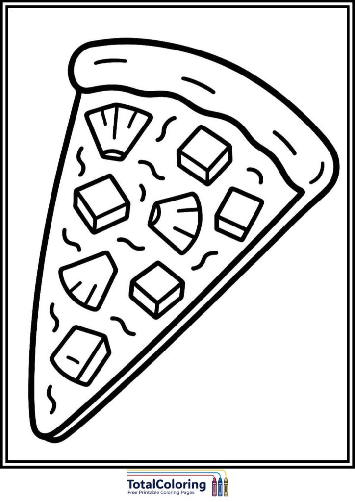 pizza hawaiian pineapple coloring page