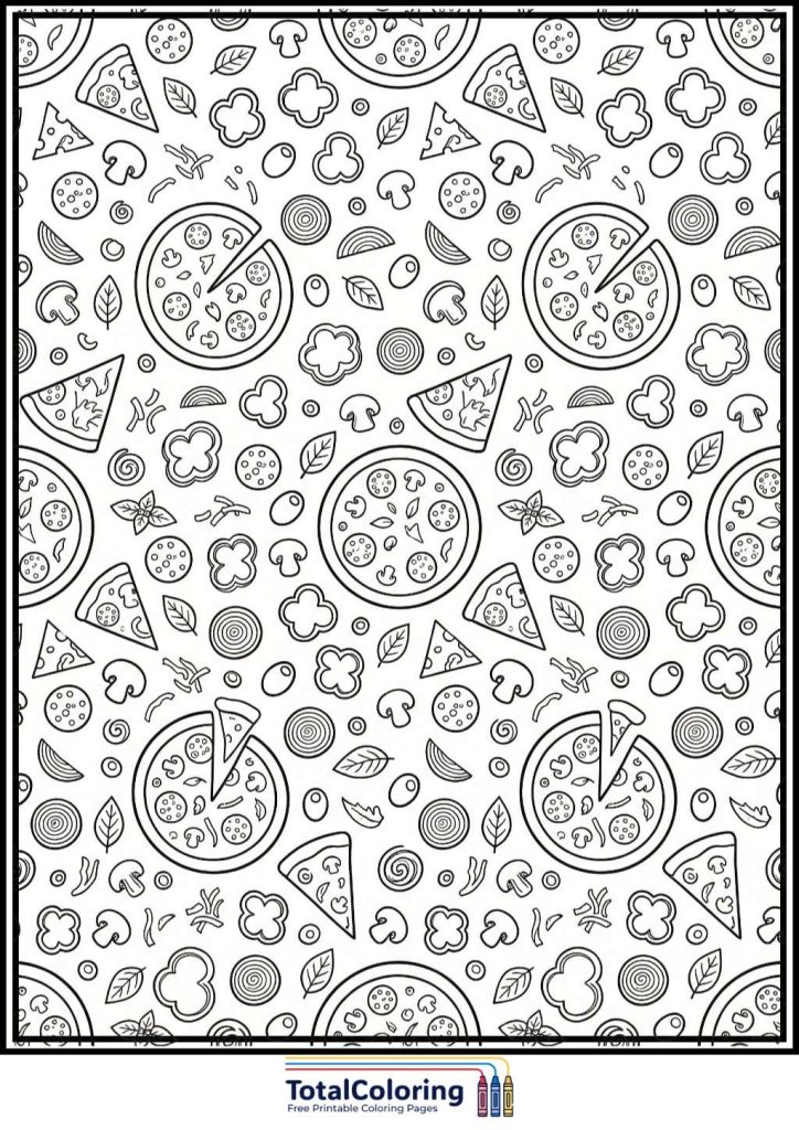 pizza slice pattern coloring page