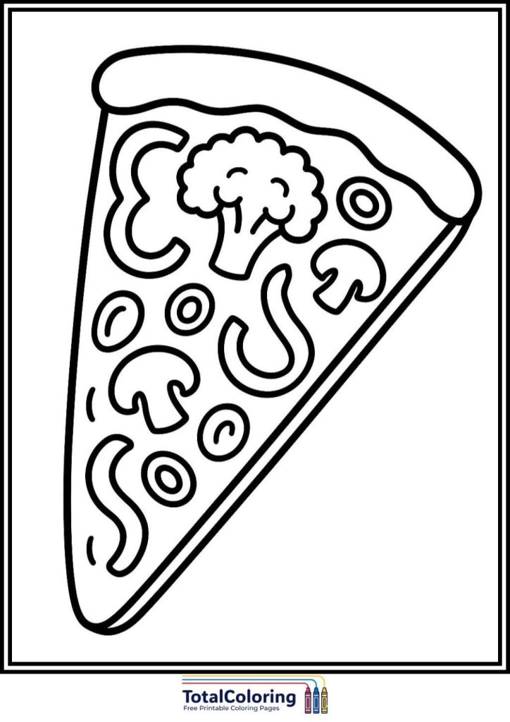 pizza vegetarian veggies coloring page