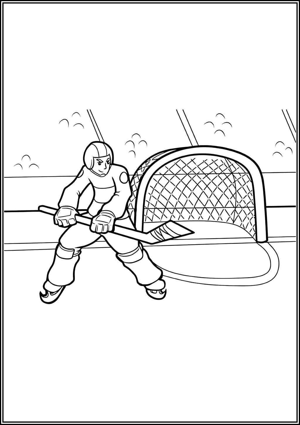 Printable Hockey Goalie Coloring