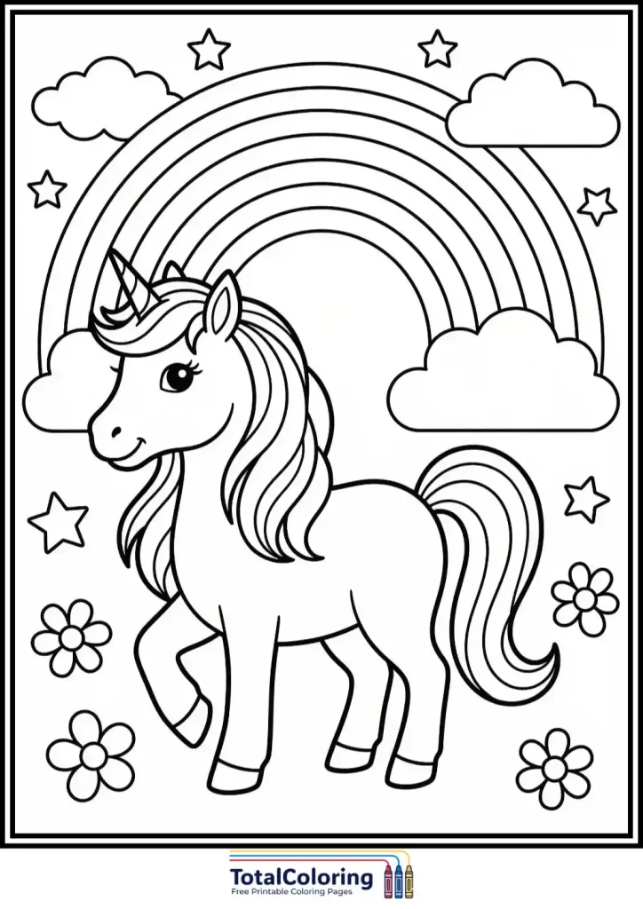 rainbow unicorn simple printable
