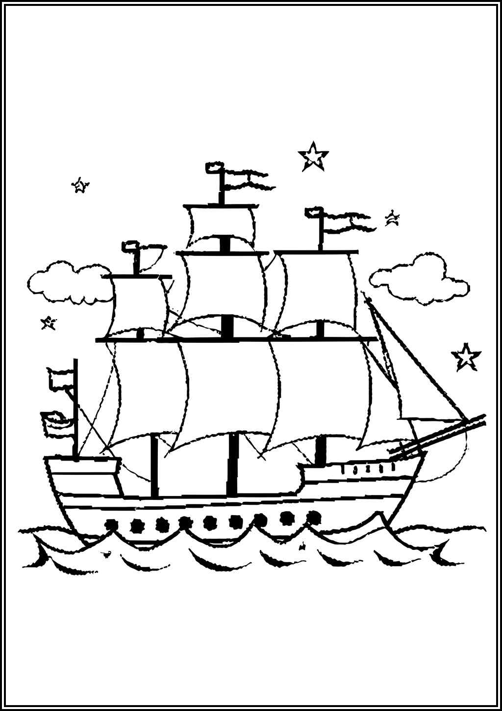 Ship coloring pages (Free printable PDF)