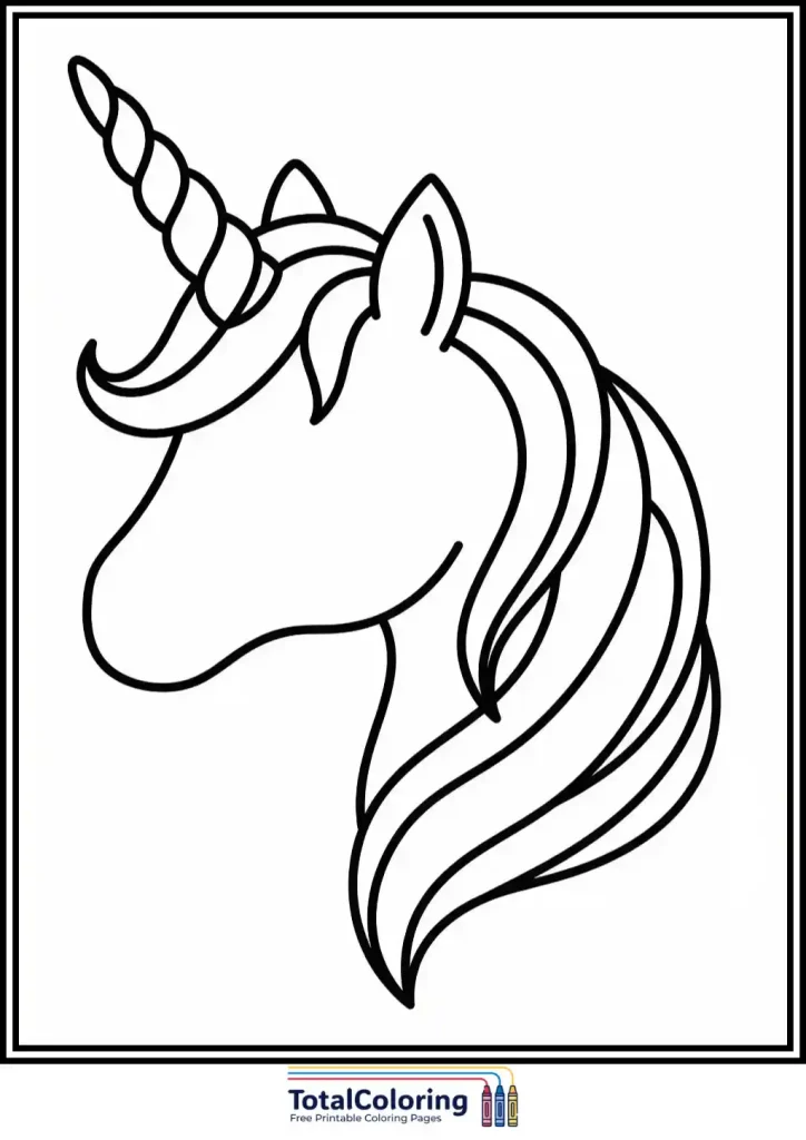 simple unicorn head outline printable