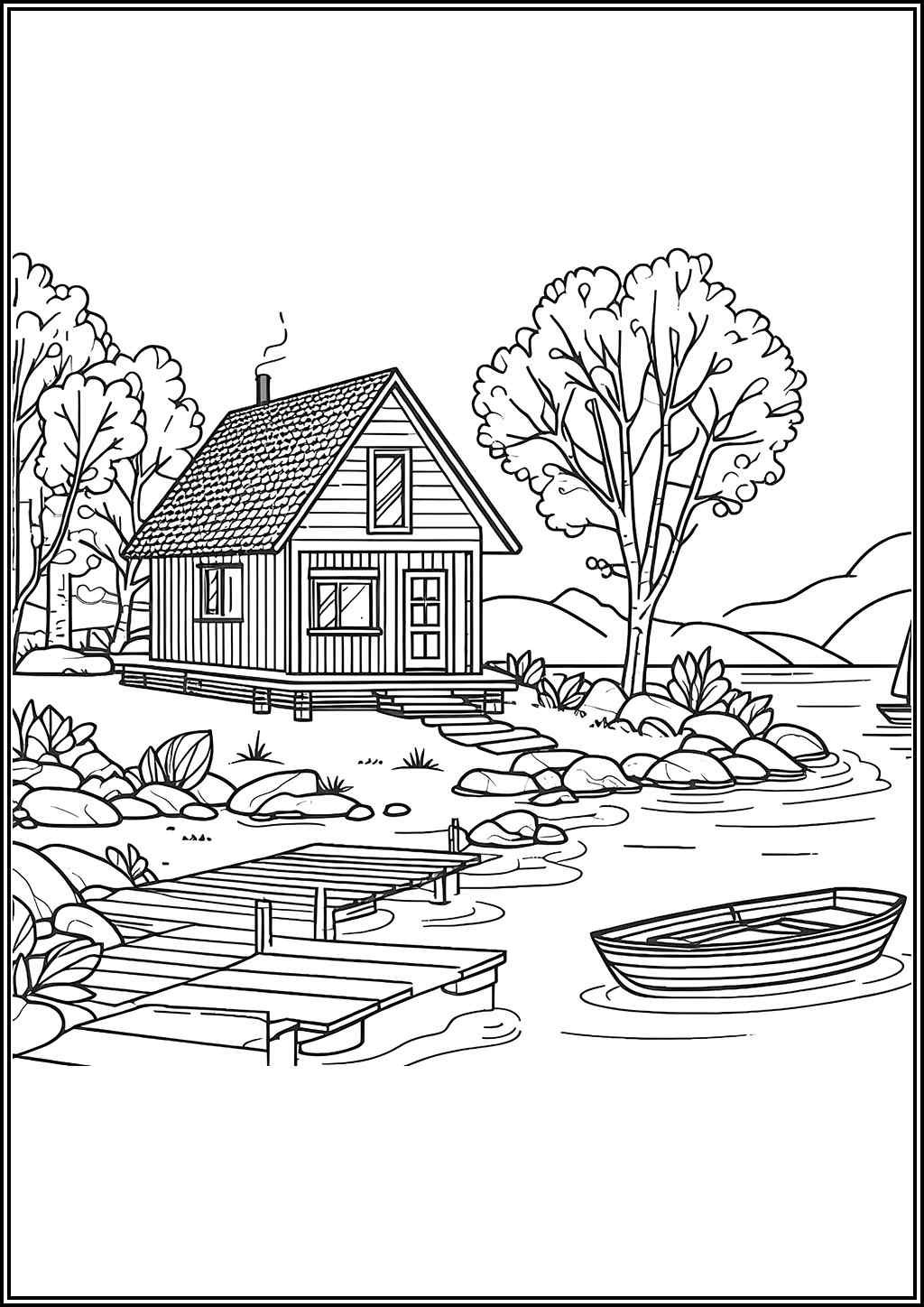 Small Lake House Coloring