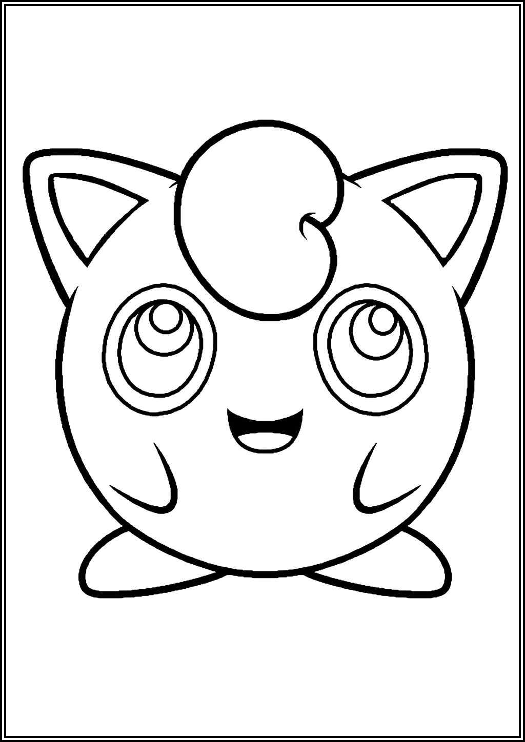 Smiling Pokemon Jigglypuff Coloring