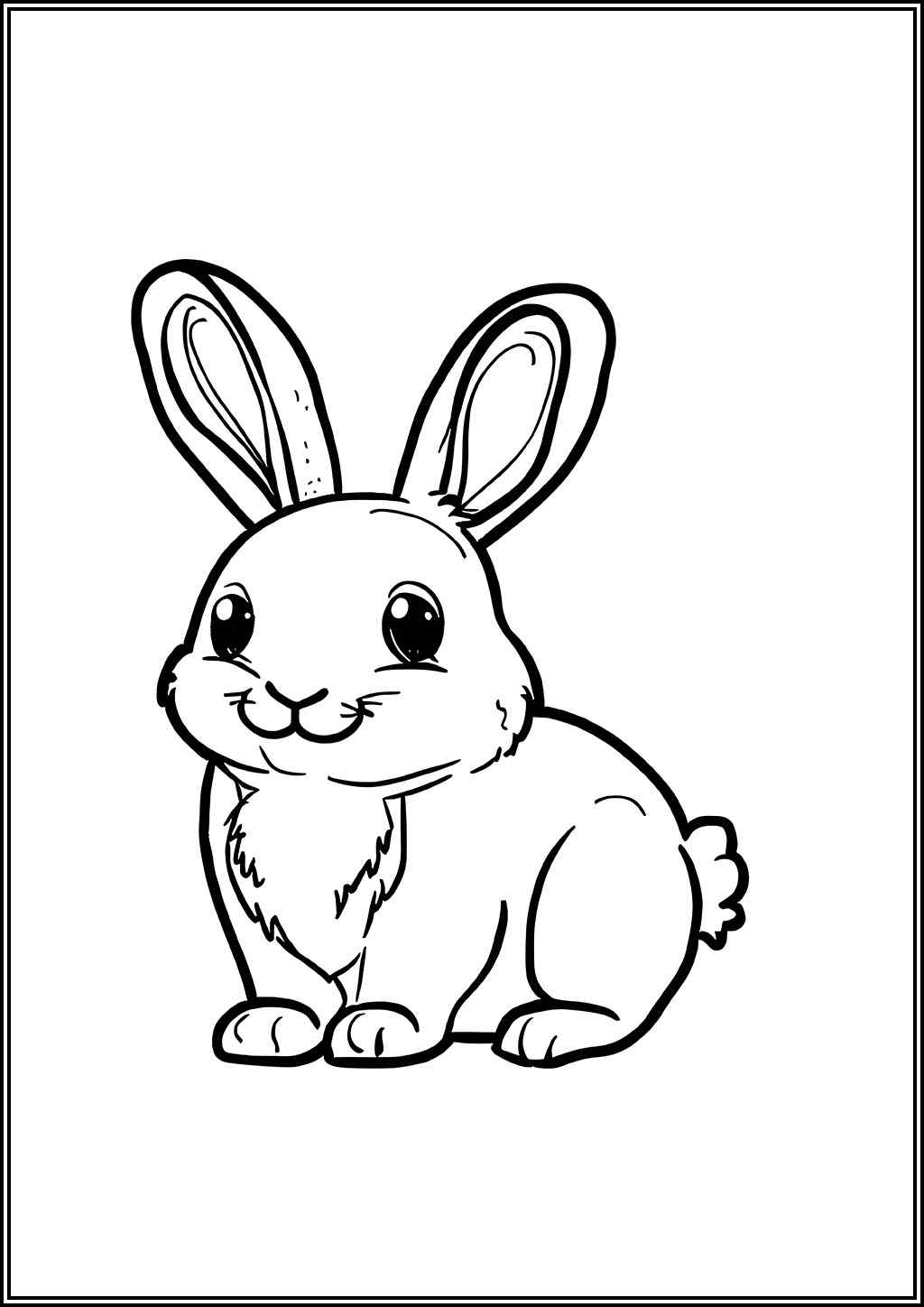 Smiling Rabbit Coloring