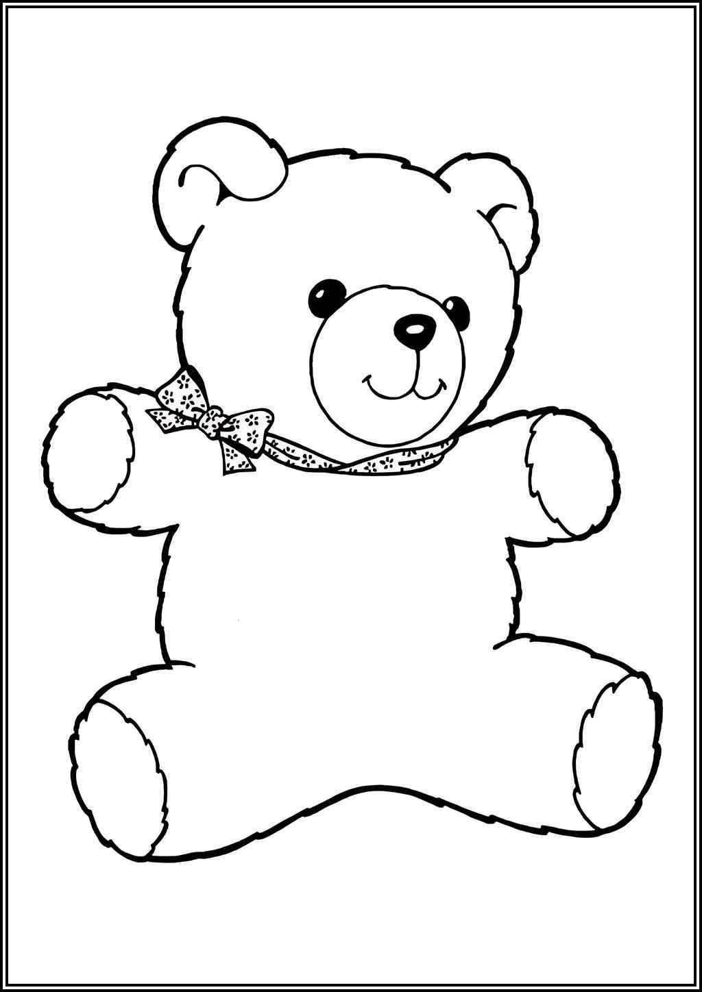 Smiling Teddy Bear Coloring