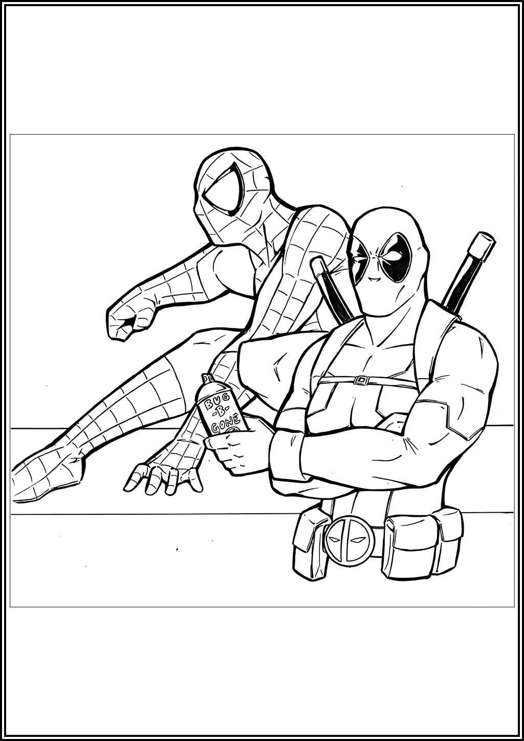 Spiderman And Deadpool Coloring