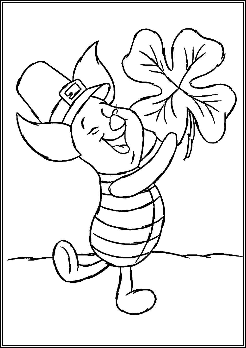 St Patricks Day With Piglet Coloring