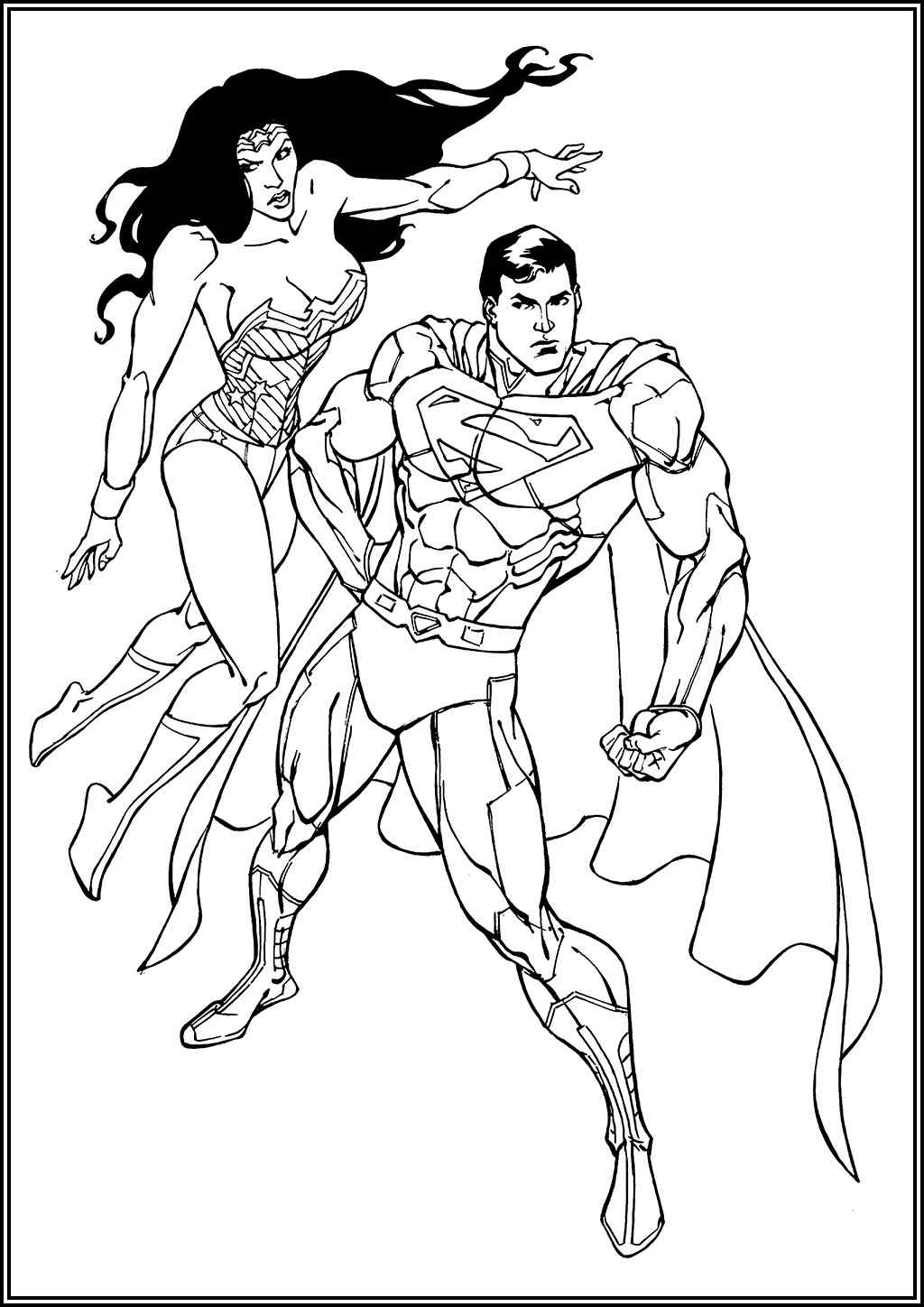 Superman And Wonder Woman Coloring