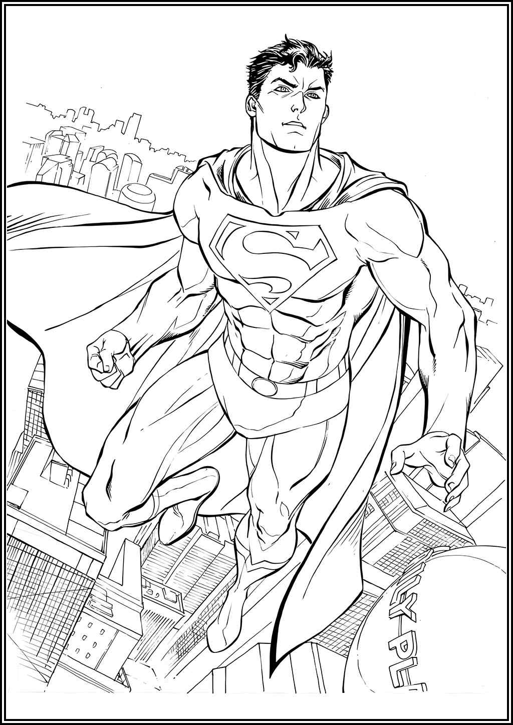 Superman Flying Coloring