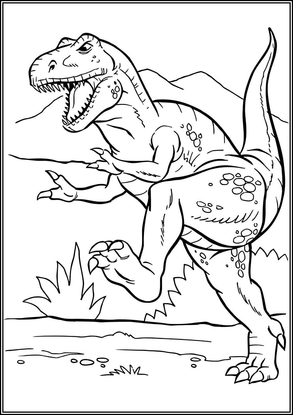 T Rex Attack Coloring