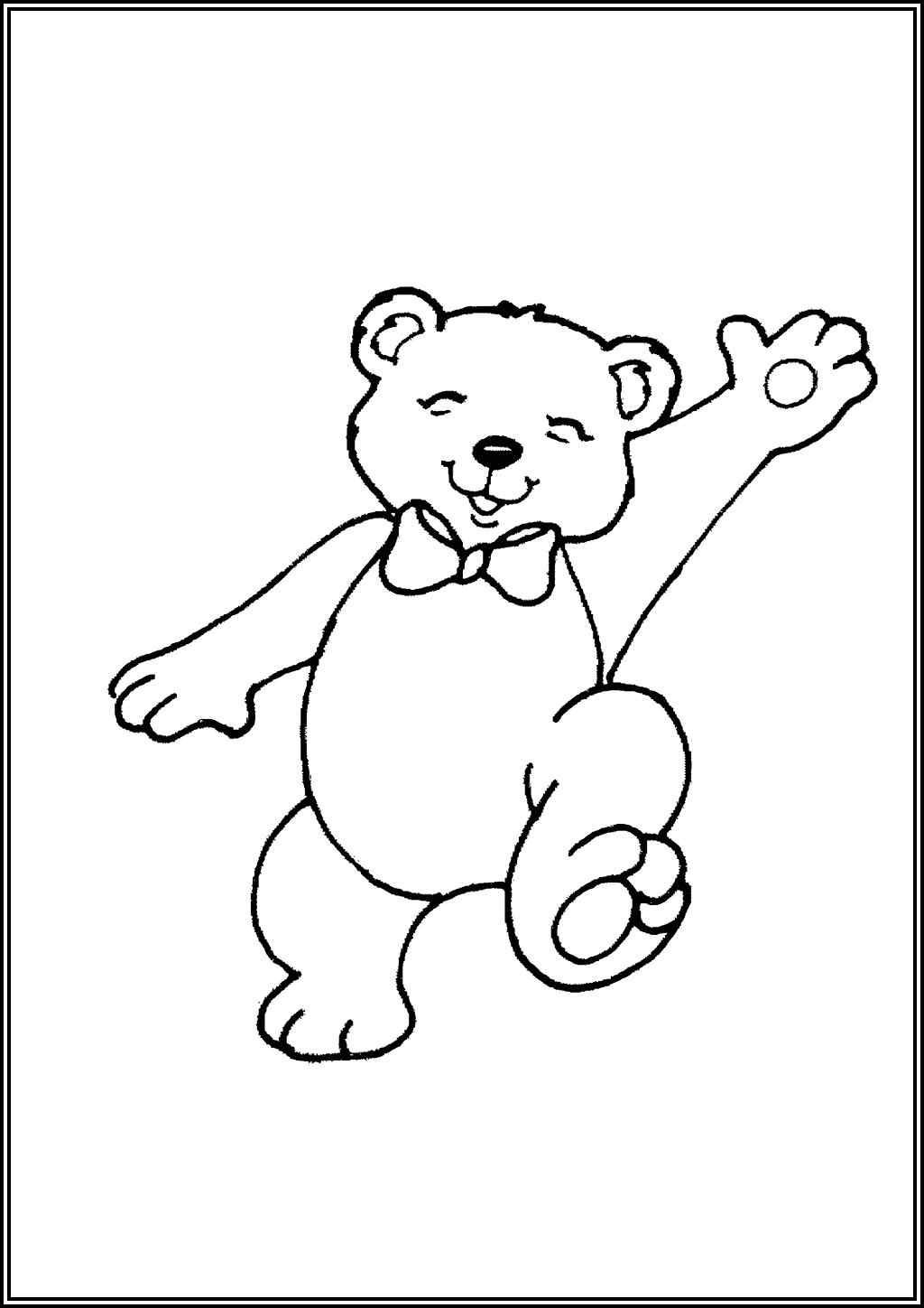 Teddy Bear Walking Coloring