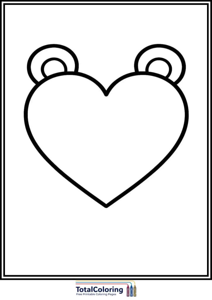 teddy heart coloring page