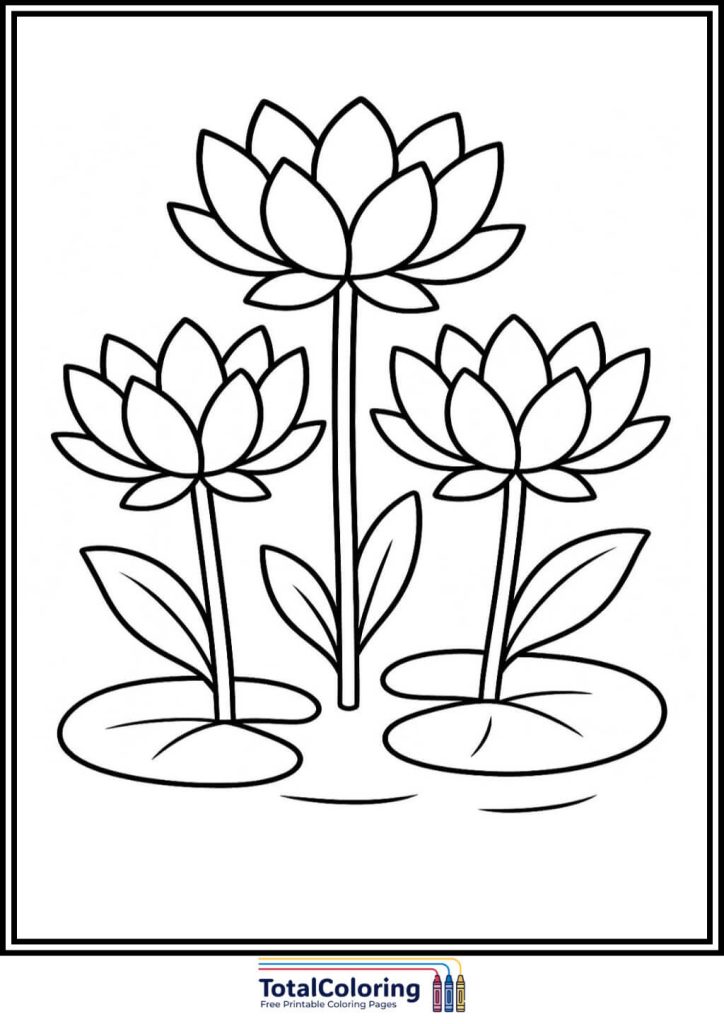 three lotus flowers