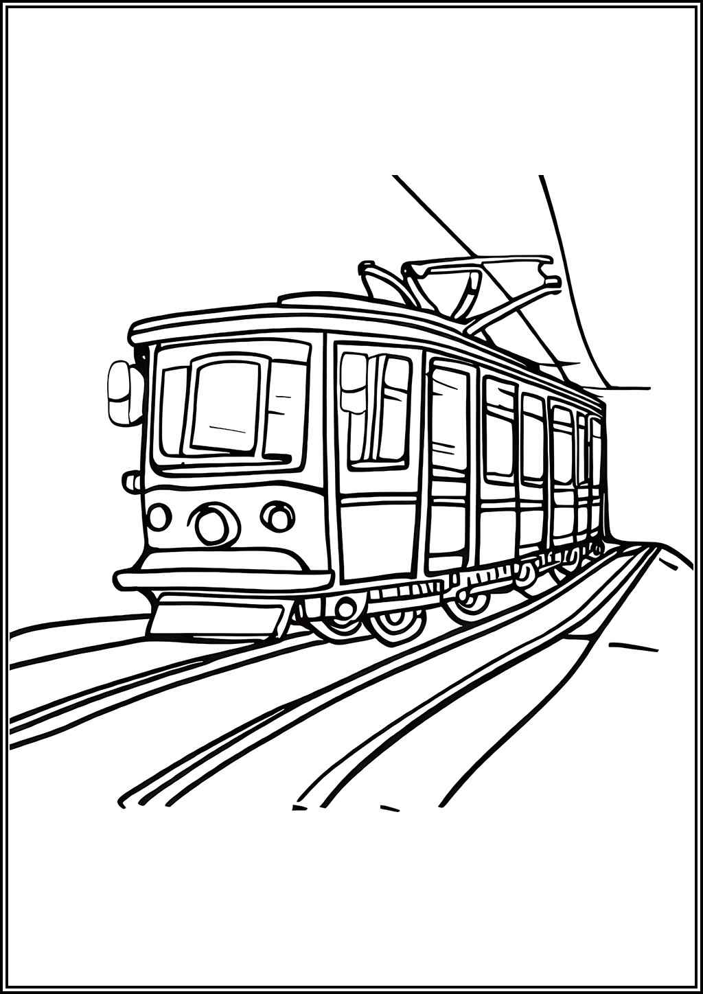 Tram For Kids Coloring