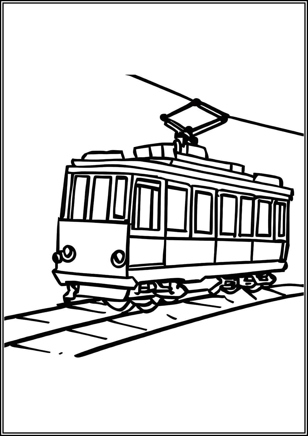Tram Free For Kids Coloring