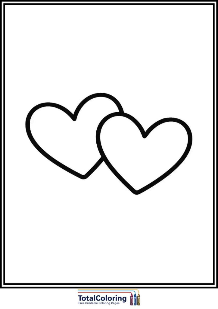 two hearts coloring page