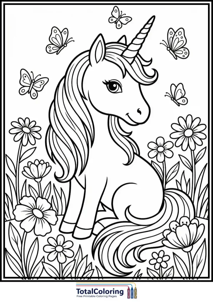 unicorn butterflies meadow page