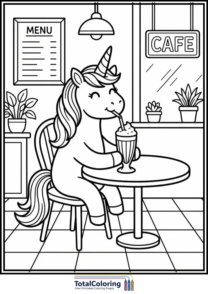 unicorn drinking milkshake smoothie