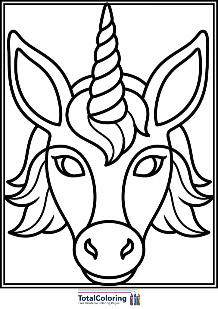 unicorn face mask cutout template