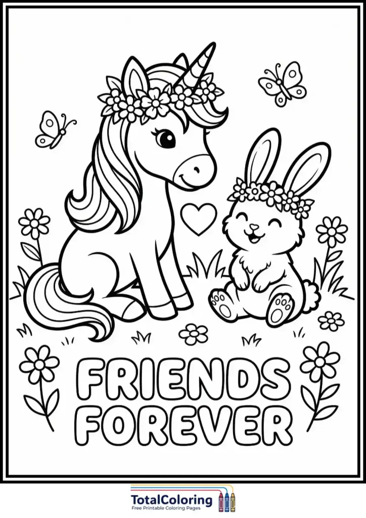 unicorn rabbit best friends page