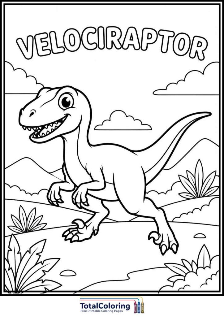 velociraptor coloring page
