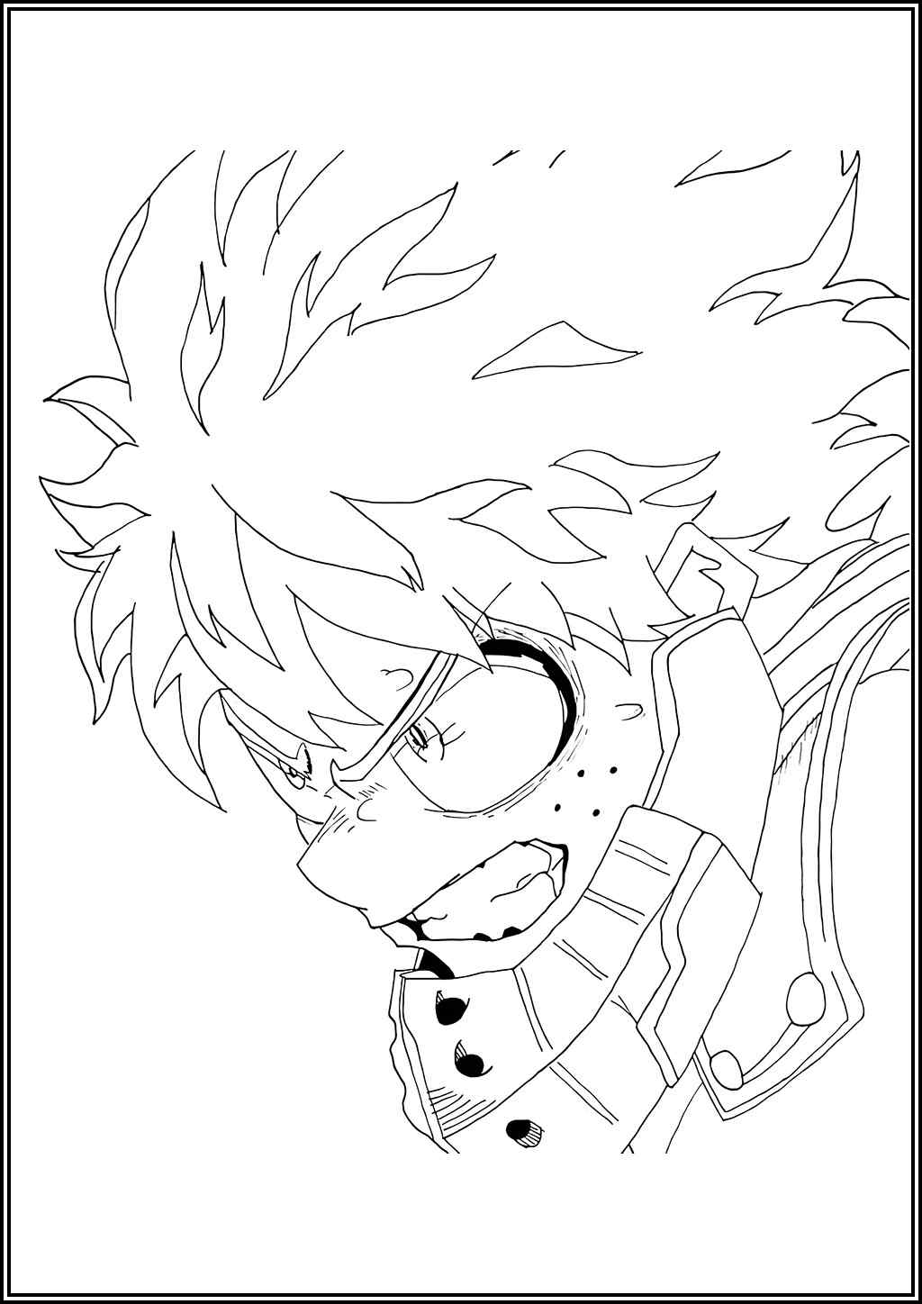 Very Angry Izuku Midoriya Coloring
